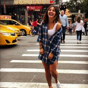 Divided Zip Up Shirt Dress